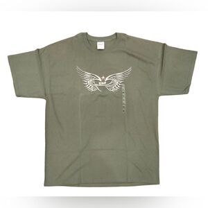 NWT Olive Khaki XL Metallic Eagle USA Unisex Short Sleeve Crewneck T-shirt